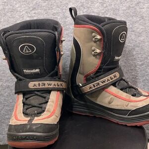 Airwalk Snowboard Boots Thinsulate Mens 7 Womens 8 Black Grey Red